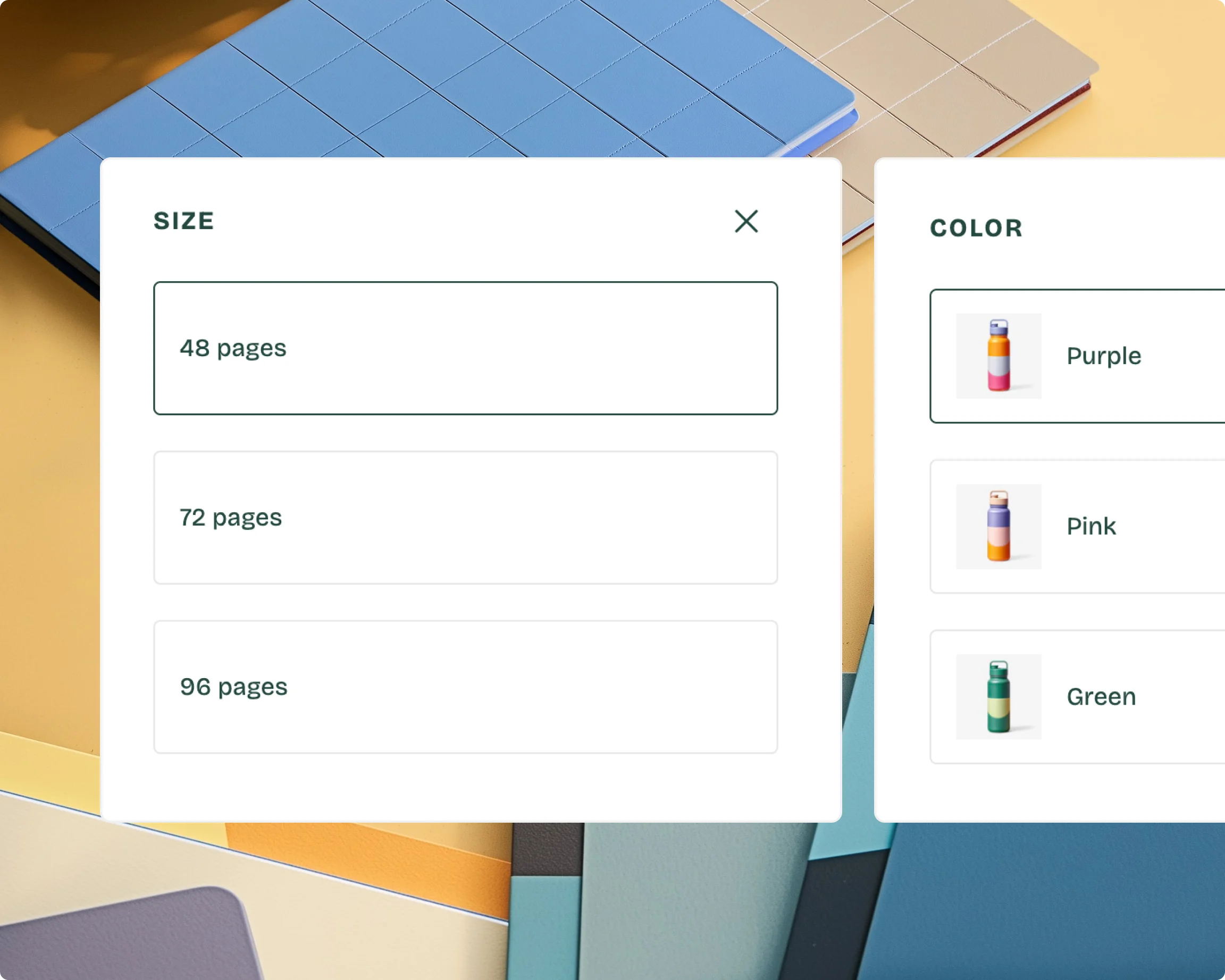 Showcase product details, shipping info, variants, and sizes using tailored modals—no page reloads needed.